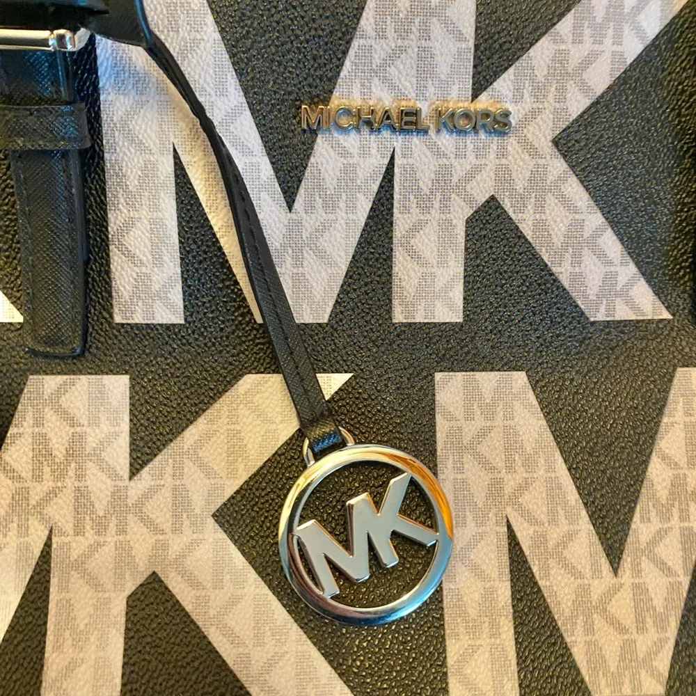 Michael Kors Monogram Black and White Tote - Picture 15 of 15